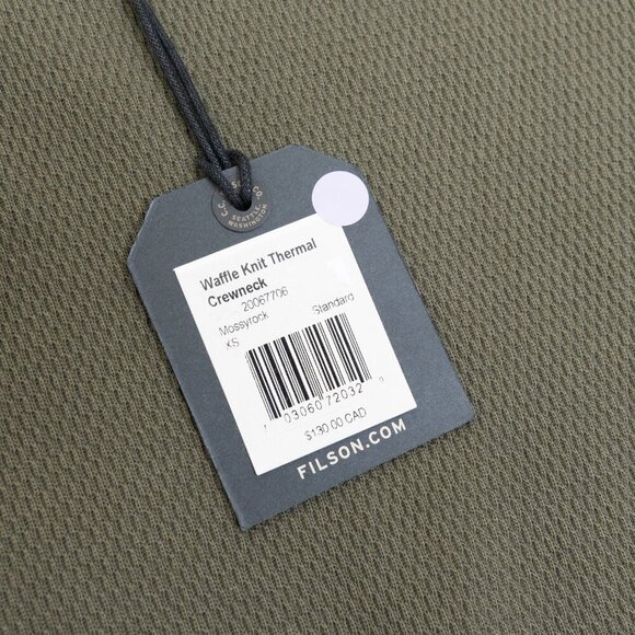 Filson Waffle Knit Thermal Crewneck Shirt Mens XS Long Sleeve Mossy Rock Green - Picture 13 of 16